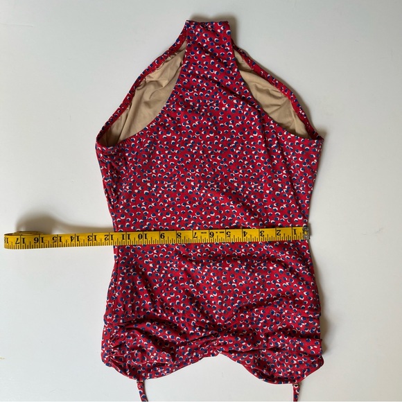 J. Crew Red and Blue Floral Full Coverage Swimsuit - Picture 8 of 10